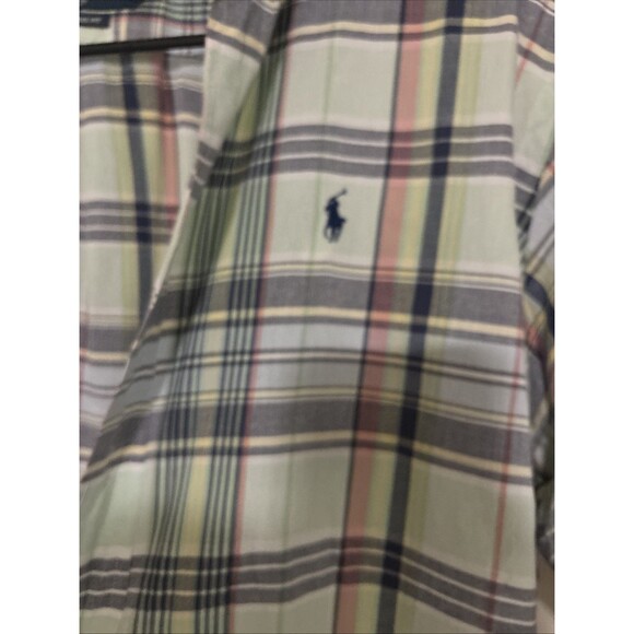 Ralph Lauren Button Down Shirt Mens L Plaid Short Sleeve Cotton Colorful - Picture 5 of 5